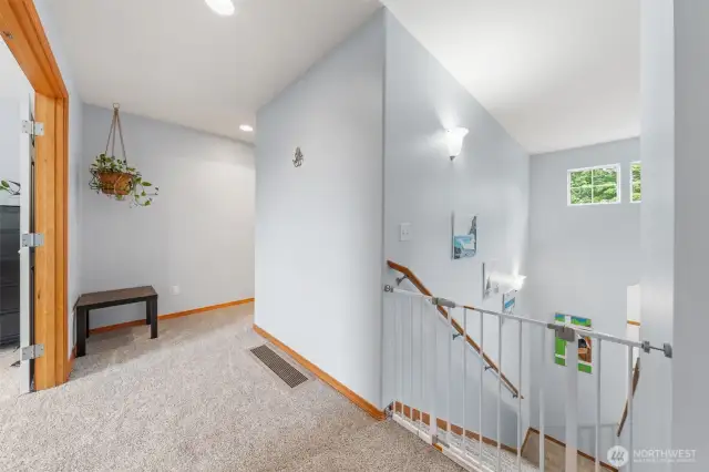 upstairs