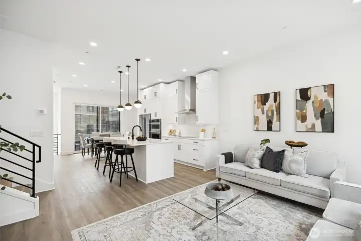 Open Living, Kitchen and Dining perfect for entertaining (Facade, Ext Colors, Interior Photos & Floor Plans for illustrative purposes only. Actual Facade, Ext Colors, Interiors & Floor Plans may differ.)