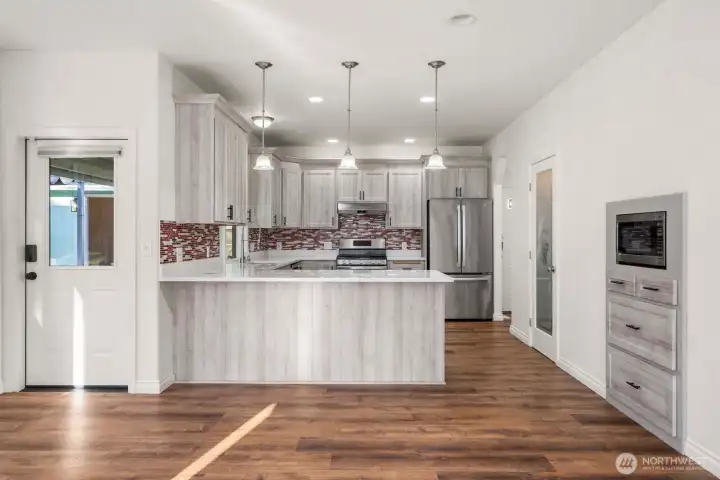 Kitchen bar seating.