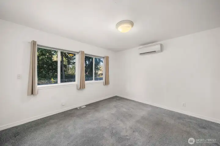 Upstairs bedroom w. mini split for heating and A/C.
