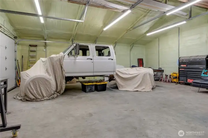 Interior of detached Shop. Insulated and heated.