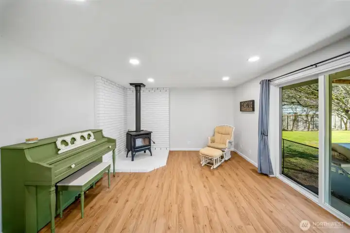 Cozy wood burning stove for frosty nights