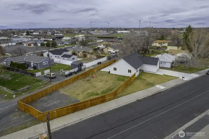 This home sits on a larger, corner lot