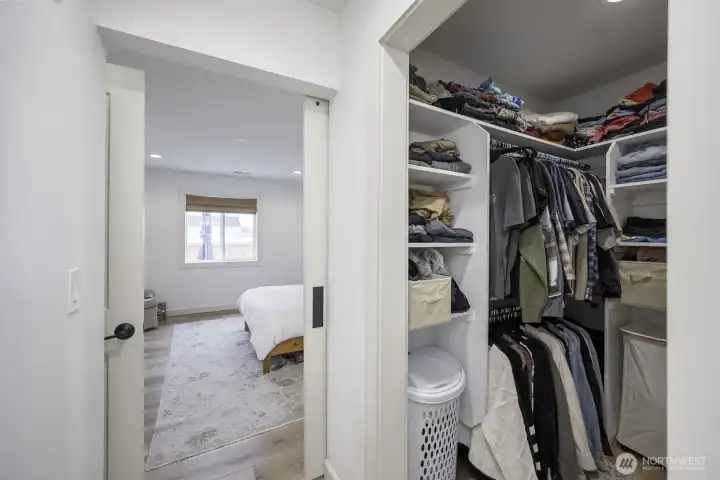 The walk-in has built-ins