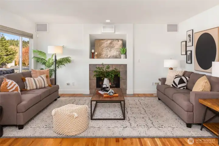 Main level family room off kitchen.