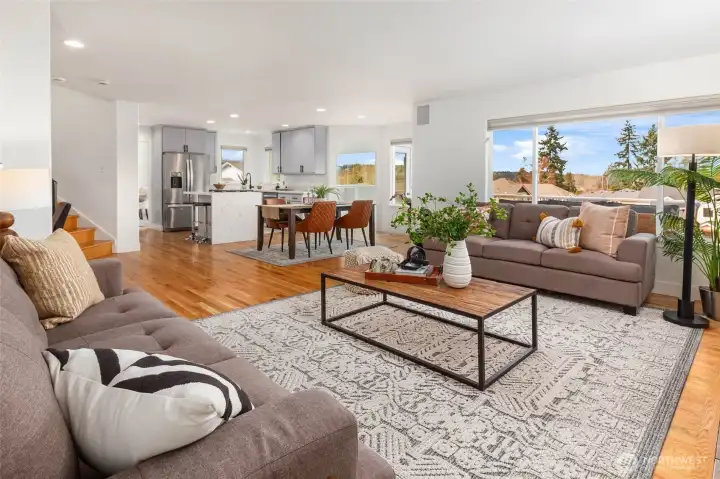 Main level family room off kitchen.