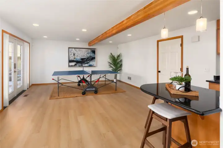 Lower-level rec room.