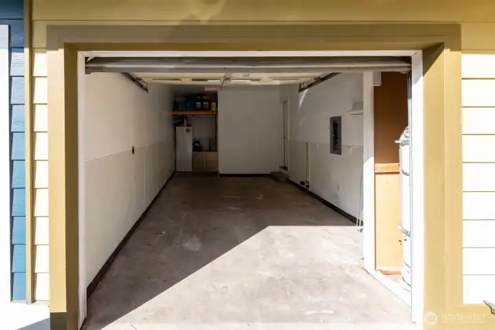 Single car attached garage.