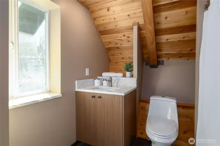 One of two bathrooms