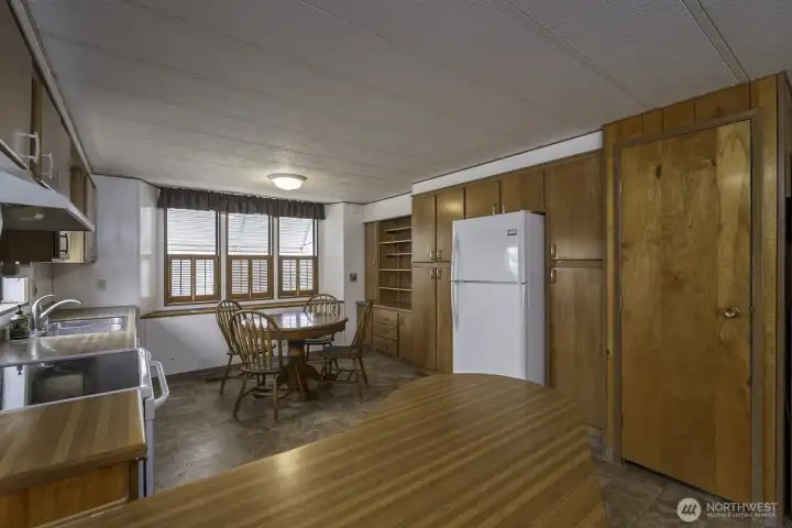 Kitchen features updated cabinetry doors