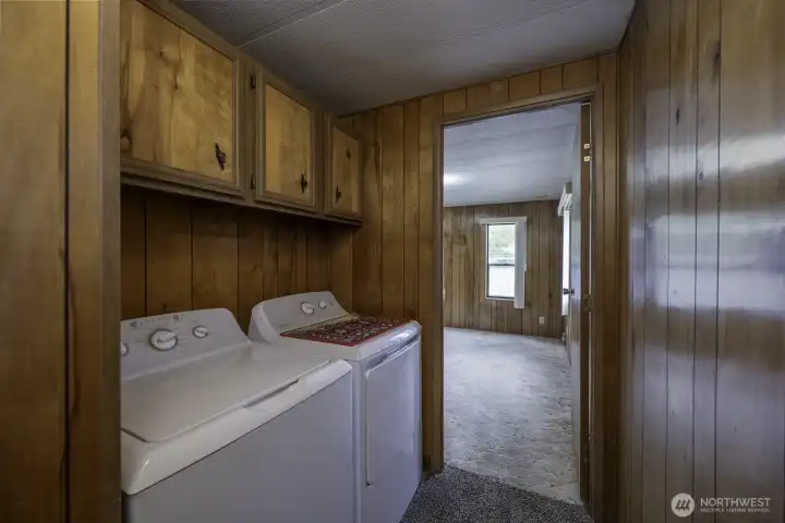 Laundry Located in Hallway closet with storage above. Laundry Located in Hallway closet with storage above.
