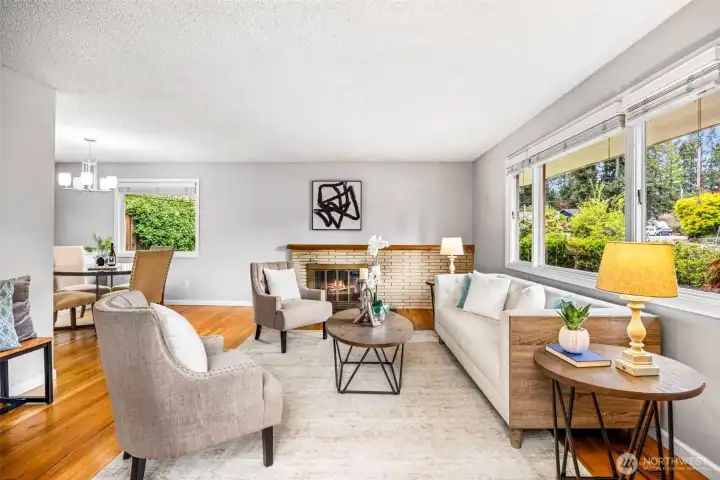Spacious living room with abundant natural light