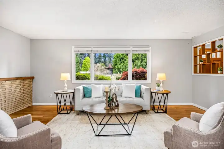Another view of Living room with huge window to bring natural light