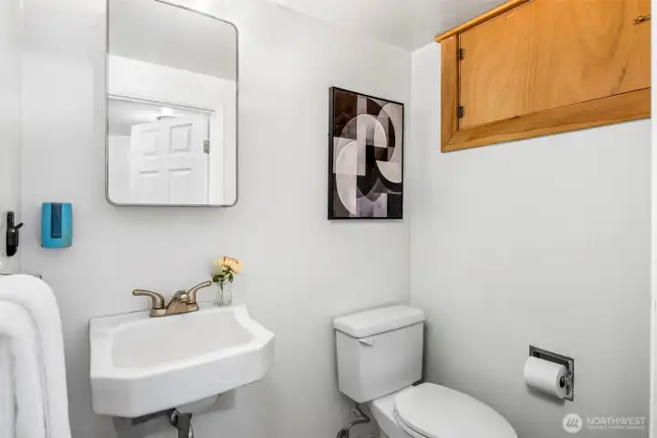 Half bath on the lower level