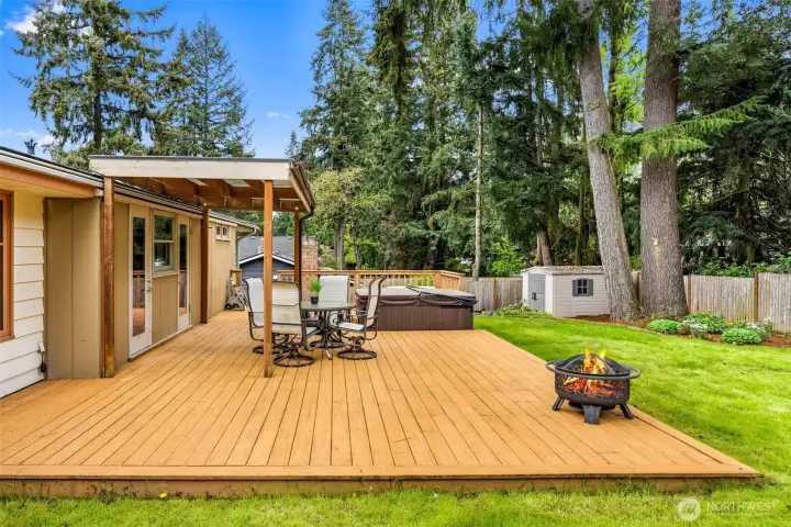 Deck is very good size almost covering the width of whole house