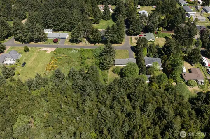 Aerial view of 18 Shamrock Way and adjoining lot of land (buyer to verify lot lines)