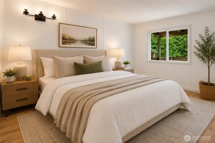 Bedroom 1- AI enhanced with furniture