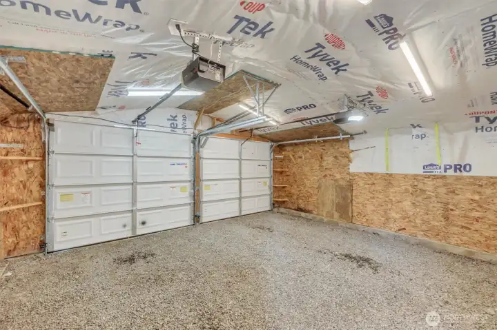 Inside the 2 car garage