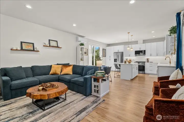 Open concept floorplan extends to DADU