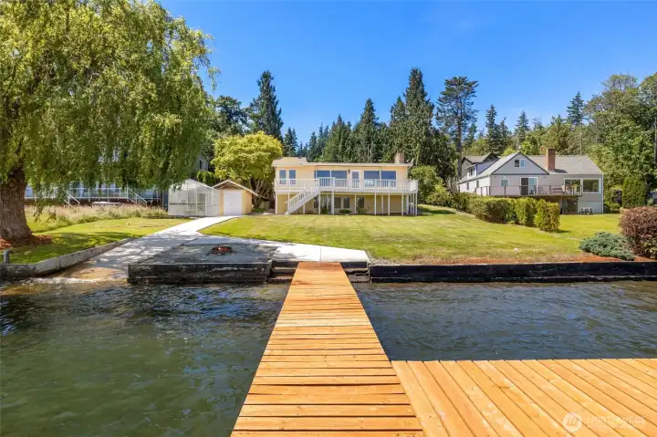 Access the recently revamped dock from the paved walkway from the boat house.