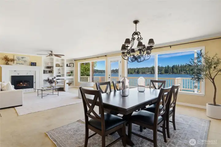 Dining room off of kitchen and living room convenient for entertaining and great views!
