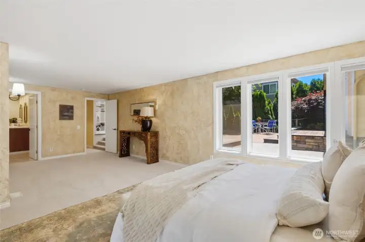 Large windows with black out shades allow for plenty of natural light during the day when up and dim setting when down.