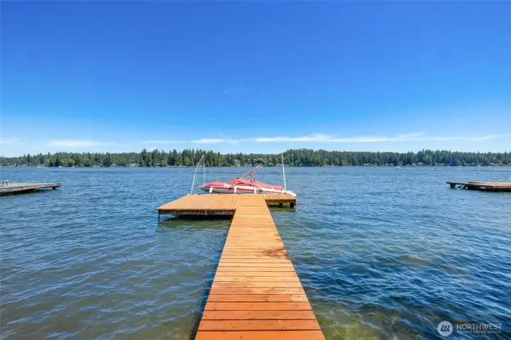 Private dock with parking for a boat.