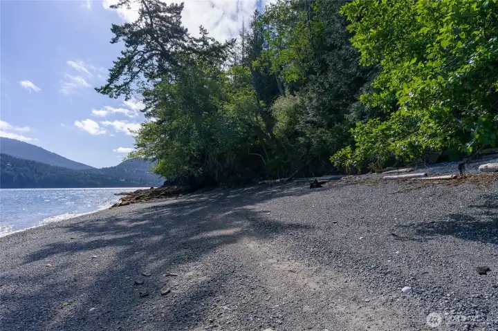 Private beach looking south. Private beach looking south.
