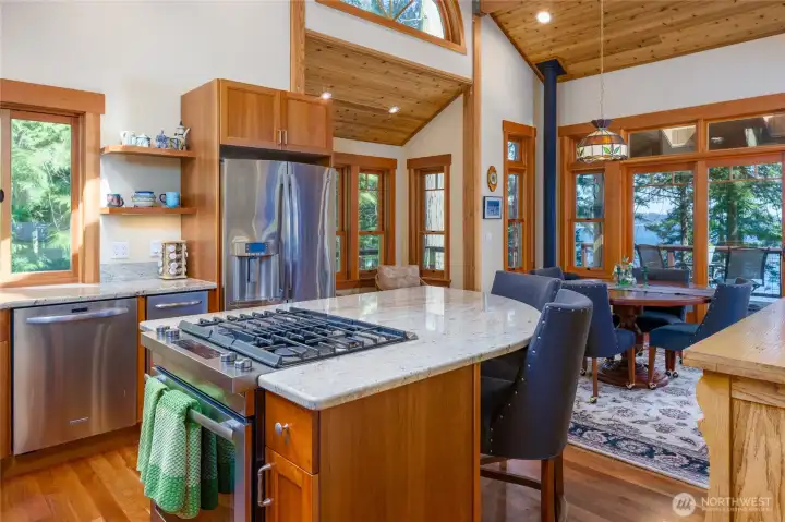 Gourmet kitchen designed to entertain and encourages creativity. Propane cooktop commands attention and invites conversation and community. Gourmet kitchen designed to entertain and encourages creativity. Propane cooktop commands attention and invites conversation and community.