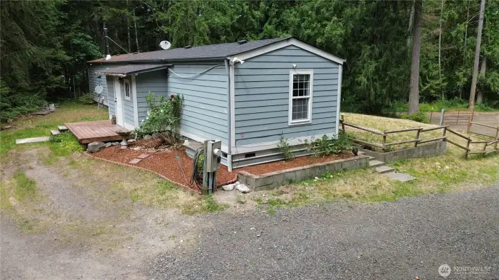back and side view of the home