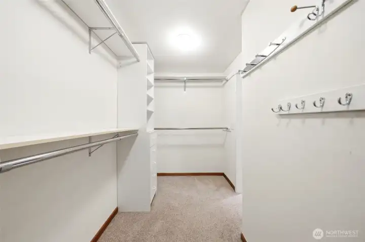 Spacious walk in closet