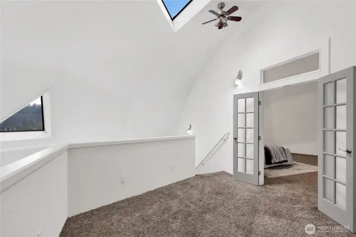 Beautiful French doors, and a versatile loft overlooking the main living area. Beautiful French doors, and a versatile loft overlooking the main living area.