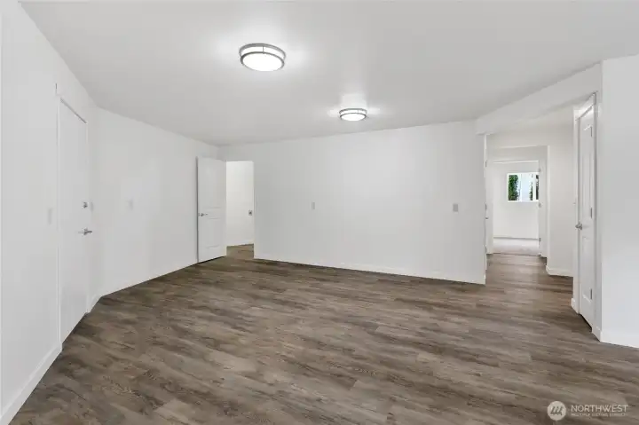 Lower level, whether you envision a media room, game room, home gym, playroom, or additional gathering space, this expansive room is ready to make it your own. Lower level, whether you envision a media room, game room, home gym, playroom, or additional gathering space, this expansive room is ready to make it your own.