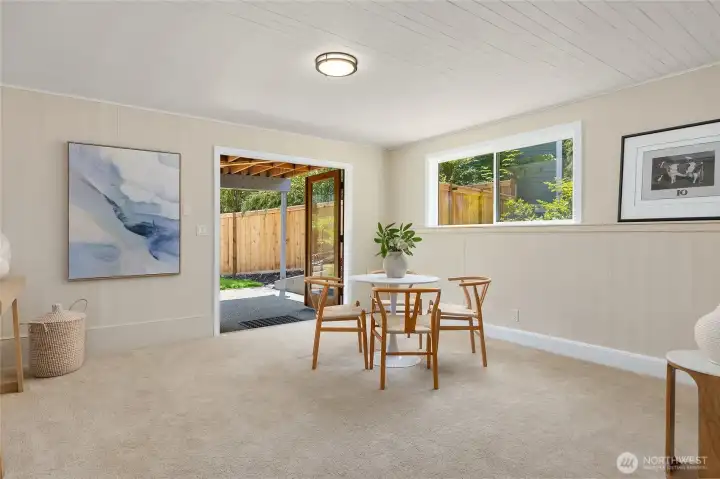 Direct access to the backyard.