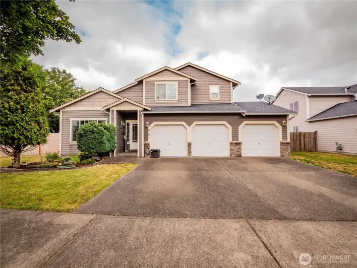 Front 3 car garage