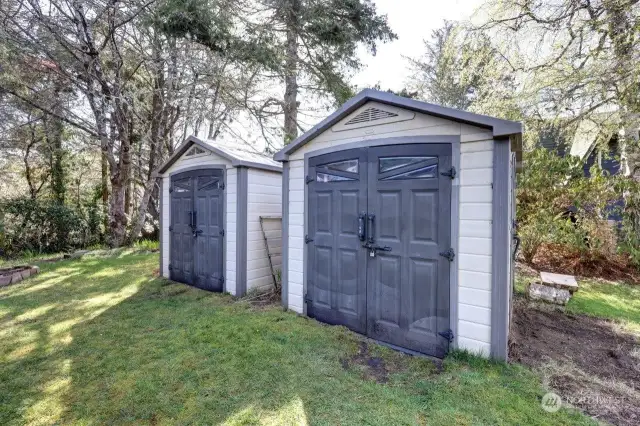 two sheds for storage