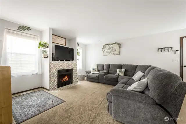 Living room with fireplace