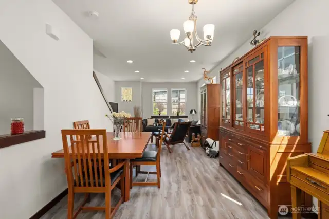 Open dining and living room
