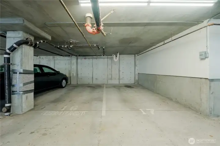 Two Designated Parking Spaces in Secure Garage Close to Elevator