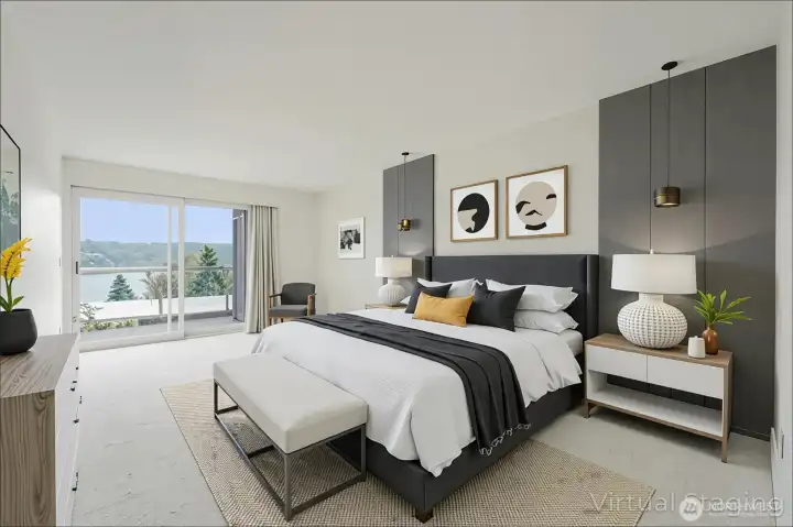 Large Primary Bedroom with Views, Views, Views (virtual staging idea 1)