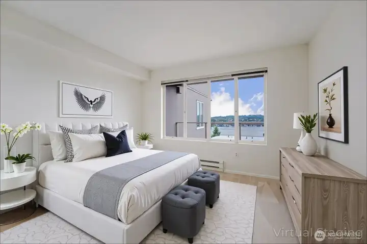 Large Guest Bedroom with Spectacular Views - virtual staging idea 1)