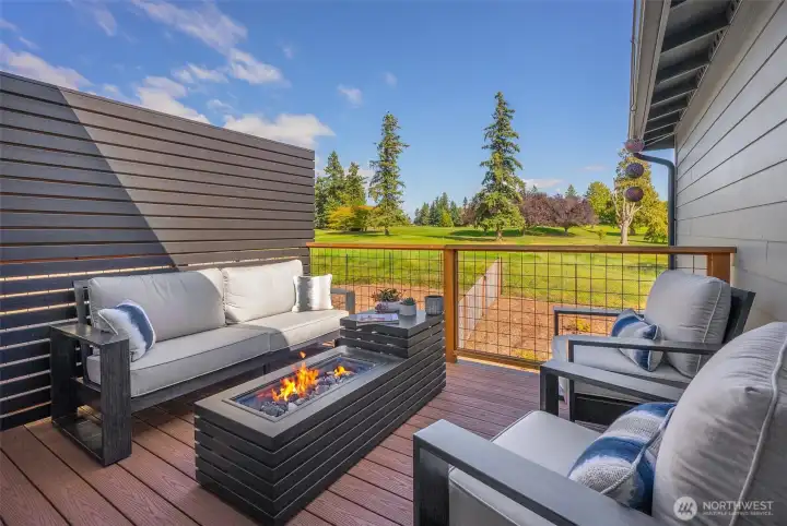 Deck off the bonus room allows for the best views of