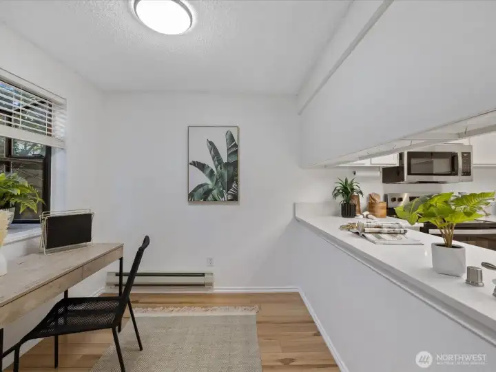 This space is also open to the kitchen and could be additional eating space if desired.
