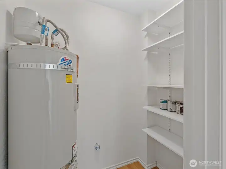 The utility room has more storage.