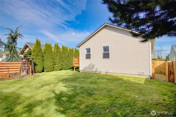 The rear yard is fully fenced.