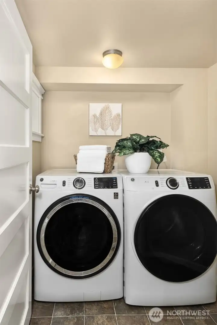 The lower level laundry room is just the right size!