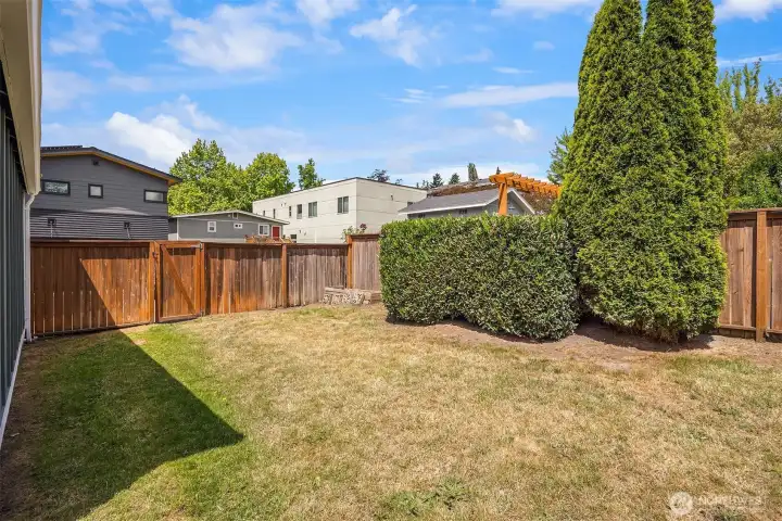 Flat, grassy backyard - fully fenced and ready to enjoy.