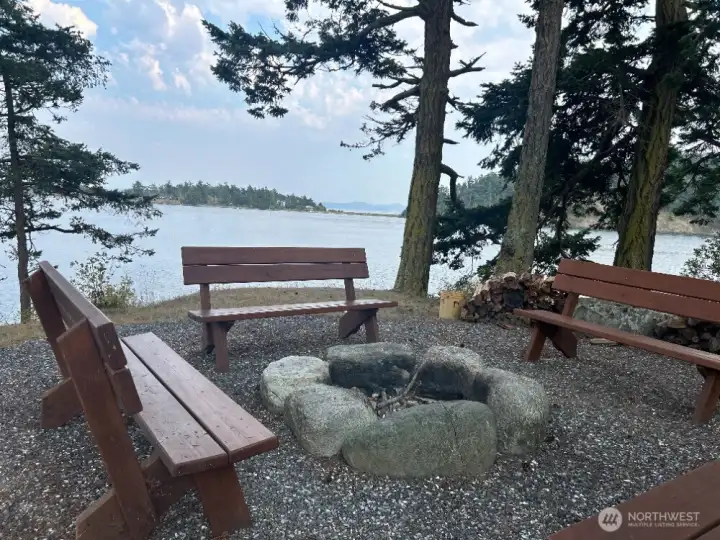 Fire pit area by dock Fire pit area by dock