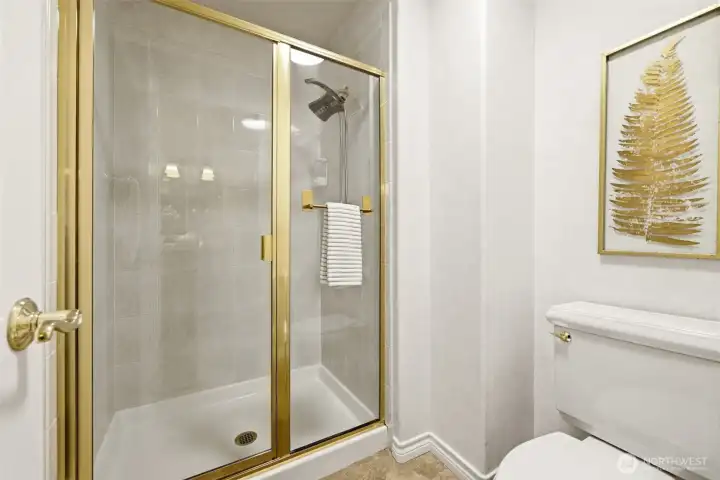 Primary bath with a separate shower. Primary bath with a separate shower.