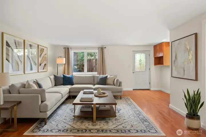 Virtually staged living room
